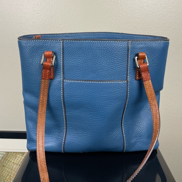 Dooney And Bourke Pebble Grain Lexington Bag Jeans Blue - Picture 3 of 7